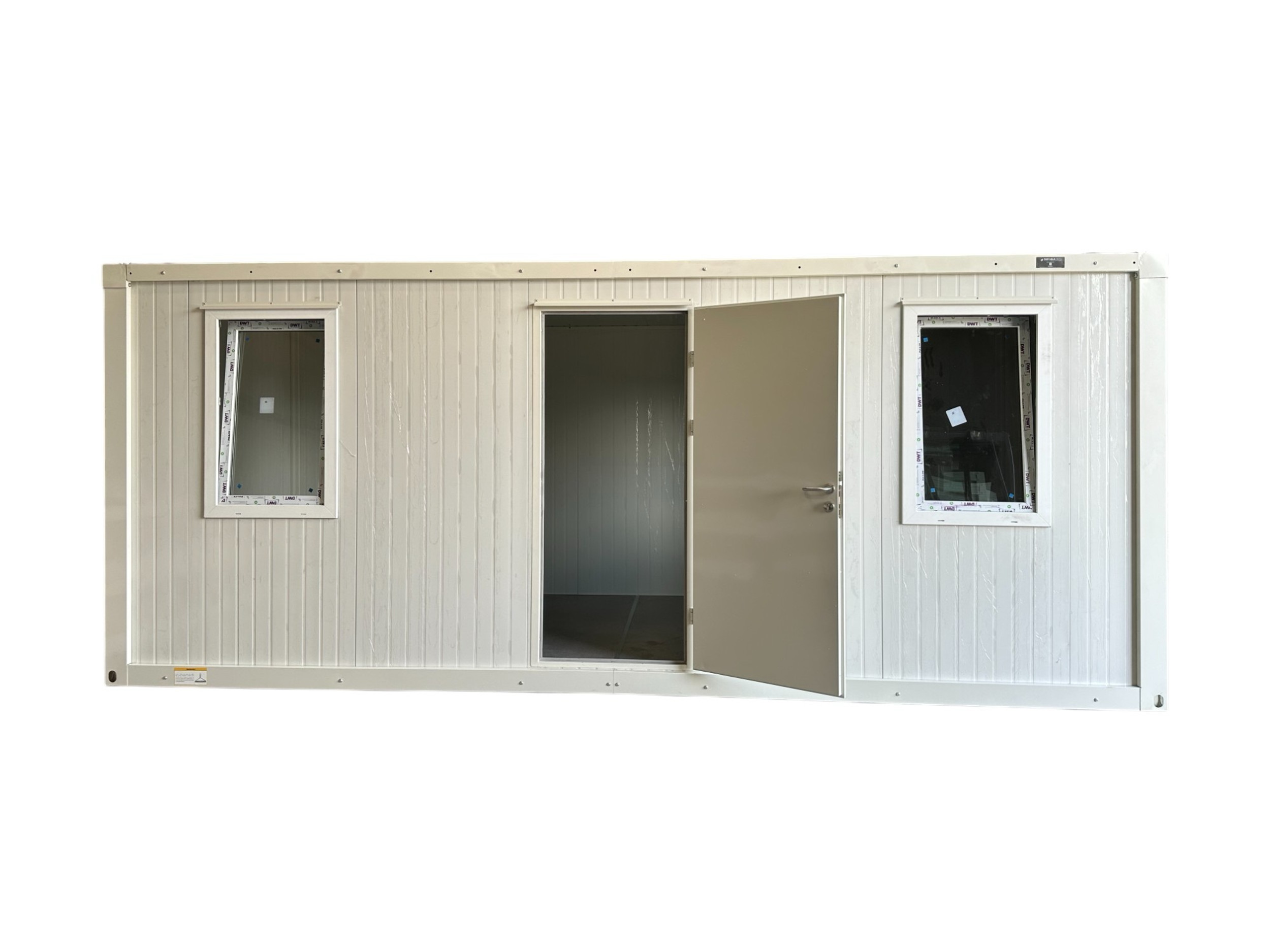 6.5m x 4.6m side linked flat pack container office