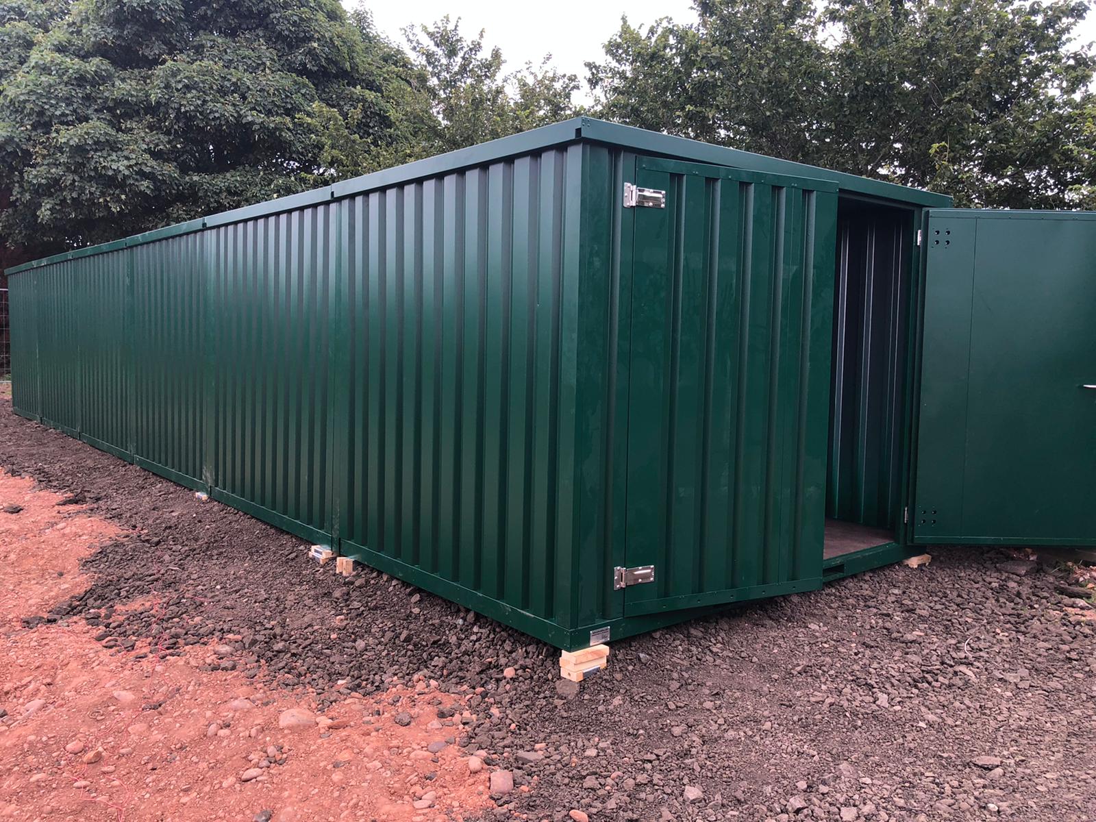 6m x 2.1m end linked flat packed container bundle (powder coated)
