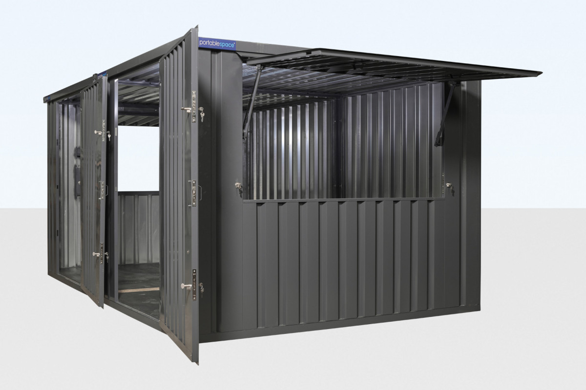 3m x 4.2m side linked flat pack container bundle (galvanized)
